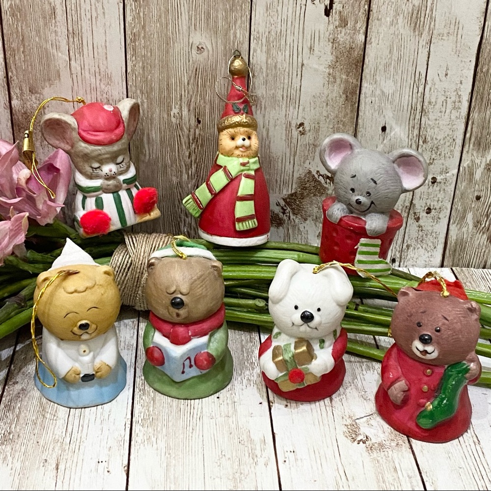 Lot 7 JASCO Bisque Porcelain Critters Animals Ornaments